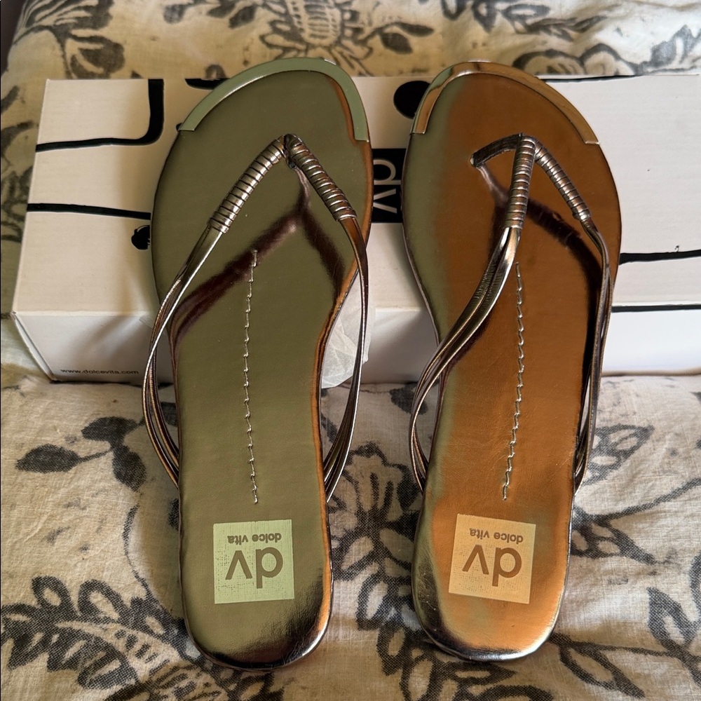 DV by Dolce Vita Silver and Gold Sandals